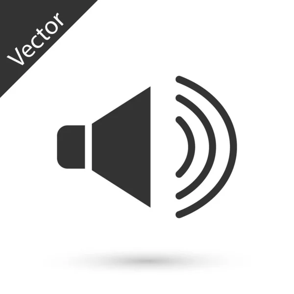 Volumen Altavoz Gris Símbolo Sonido Voz Audio Icono Música Multimedia — Vector de stock