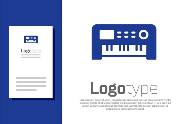 Ikona Syntezatora Blue Music Izolowana Białym Tle Elektroniczne Pianino Element — Wektor stockowy