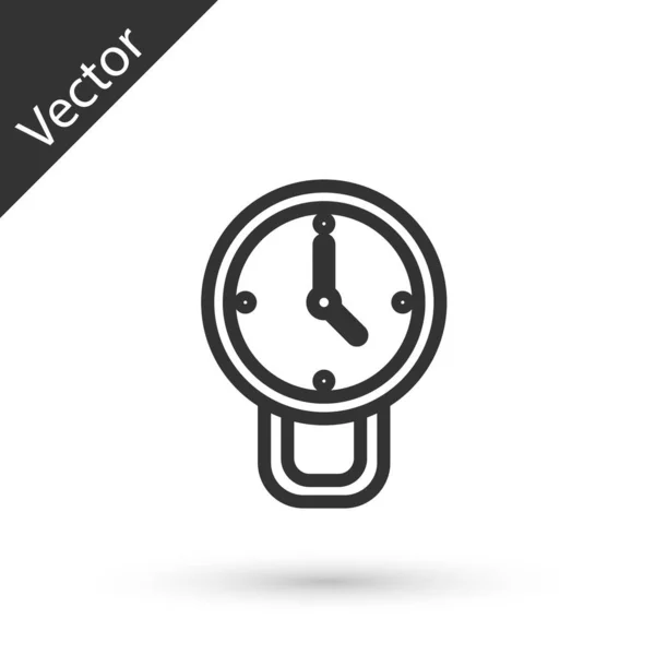 Значок Часы Серой Линии Выделен Белом Фоне Символ Времени Вектор — стоковый вектор