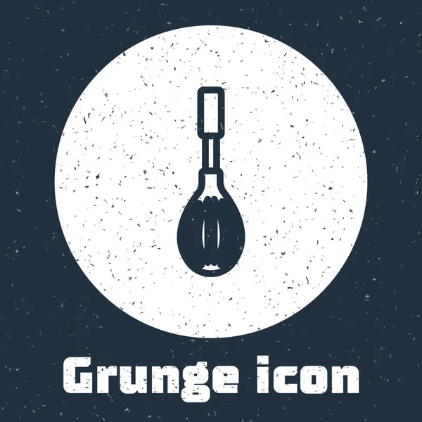 Grunge Line Kitchen Schneebesen Ikone Isoliert Auf Grauem Hintergrund Kochutensilien — Stockvektor