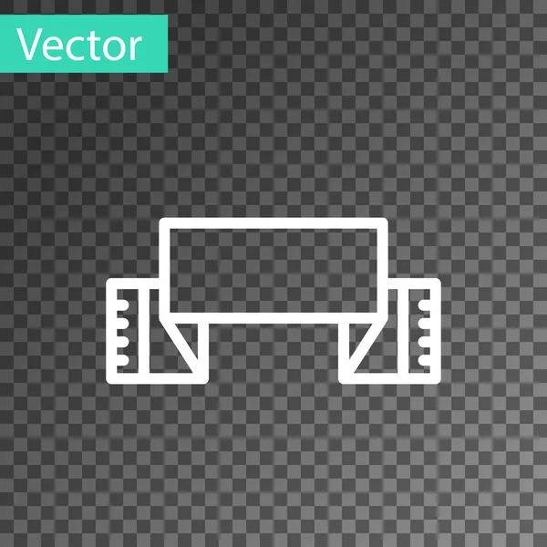 Línea Blanca Tradicional Icono Toalla Bordada Ucraniana Aislado Sobre Fondo — Vector de stock