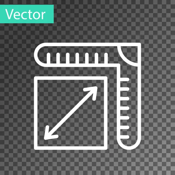 White Line Paper Size Icon Isolated Transparent Background Vector — Stock Vector