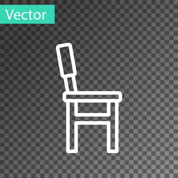 Icona White Line Chair Isolata Sfondo Trasparente Vettore — Vettoriale Stock
