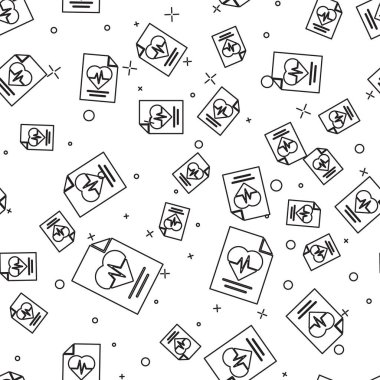 Siyah çizgi sağlık sigortası ikonu beyaz arka planda izole edilmiş kusursuz desen. Hasta koruması. Güvenlik, güvenlik, koruma, konsept koruma. Vektör..