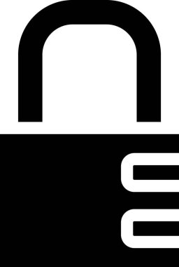 Siyah kasa şifreli kilit simgesi beyaz arkaplanda izole edildi. Kombinasyon asma kilit. Güvenlik, güvenlik, koruma, şifre, gizlilik. Vektör.