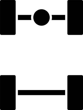 Siyah Chassis araba simgesi beyaz arka planda izole edildi. Vektör.