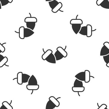 Gri meşe palamudu simgesi beyaz arka planda izole edilmiş. Vektör.