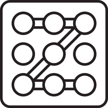 Siyah çizgi Grafik şifre koruması ve beyaz arkaplanda izole edilmiş güvenlik erişim simgesi. Güvenlik, güvenlik, koruma, gizlilik kavramı. Vektör.