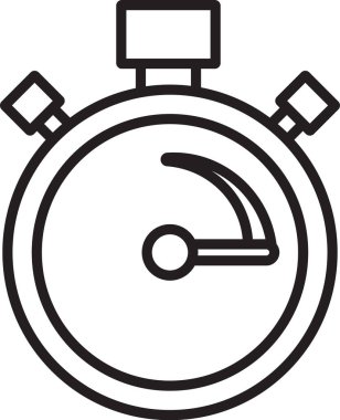 Siyah çizgi Stopwatch simgesi beyaz arkaplanda izole edildi. Zaman göstergesi. Kronometre işareti. Vektör.