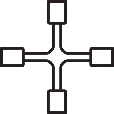 Siyah çizgili İngiliz anahtarı simgesi beyaz arkaplanda izole edilmiş. Tekerlek desteği. Vektör.