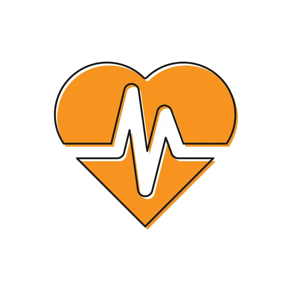 Icono Del Seguro Orange Health Aislado Sobre Fondo Blanco Protección — Vector de stock