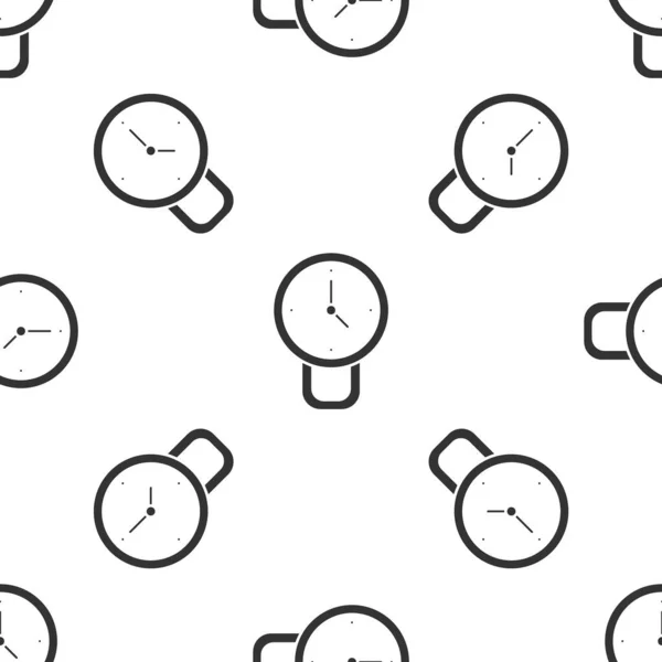 Reloj Gris Icono Aislado Patrón Sin Costura Sobre Fondo Blanco — Archivo Imágenes Vectoriales