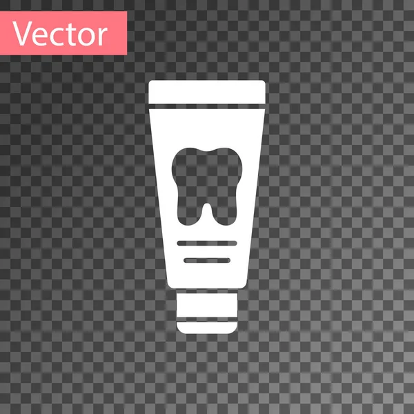 Weiße Tube Zahnpasta Symbol Isoliert Auf Transparentem Hintergrund Vektor — Stockvektor