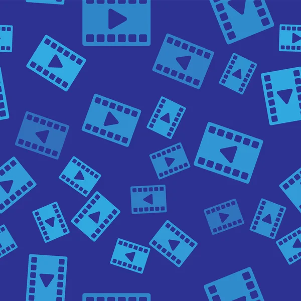 Blue Play Icône Vidéo Isolé Motif Sans Couture Sur Fond — Image vectorielle