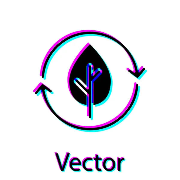 Zwarte Prullenbak Symbool Blad Pictogram Geïsoleerd Witte Achtergrond Milieu Recycleerbaar — Stockvector