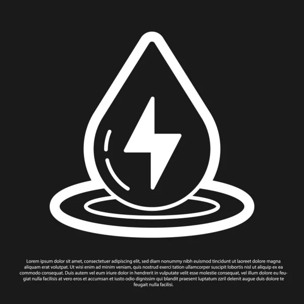 Black Water Energy Icon Isolated Black Background Ecology Concept Water — Stock Vector