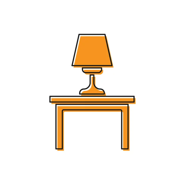 Orange Table Lamp Table Icon Isolated White Background Vector — Stock Vector