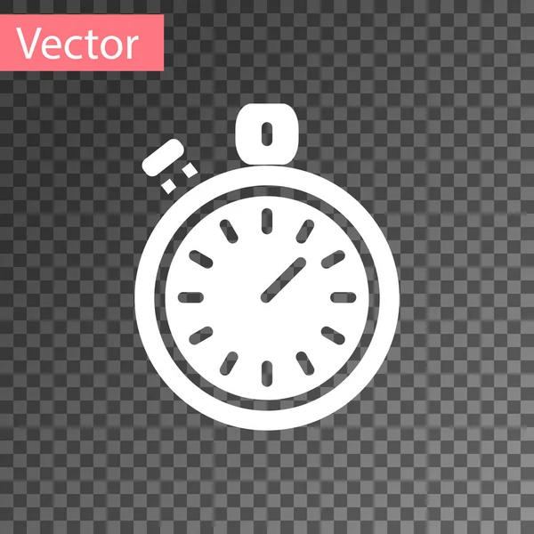 Weißes Stoppuhr Symbol Isoliert Auf Transparentem Hintergrund Zeitzeichen Chronometerzeichen Vektor — Stockvektor