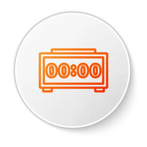 Línea Naranja Icono Despertador Digital Aislado Sobre Fondo Blanco Reloj — Archivo Imágenes Vectoriales