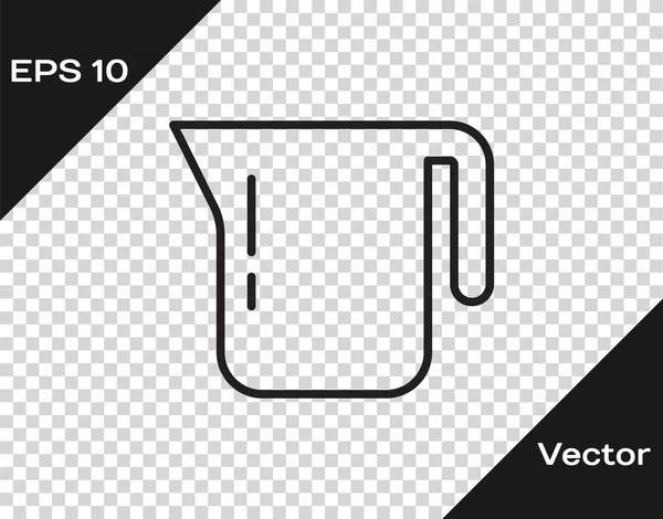 Black Line Coffee Pot Icon Isolated Transparent Background Vector — Stock Vector