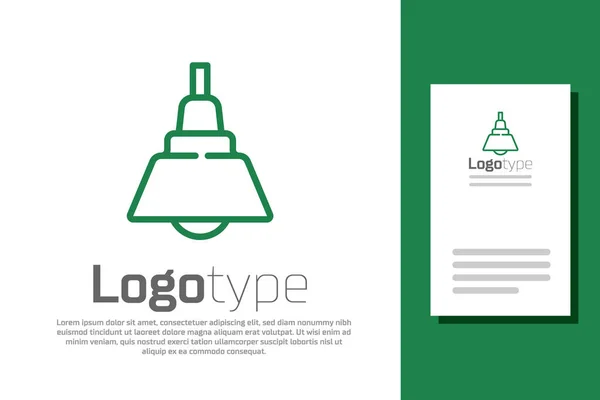 Icono Candelabro Línea Verde Aislado Sobre Fondo Blanco Elemento Plantilla — Archivo Imágenes Vectoriales