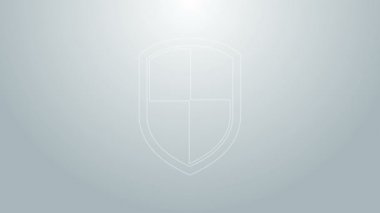 Mavi çizgi simgesi gri arkaplanda izole edildi. Gardiyan. 4K Video hareketli grafik canlandırması