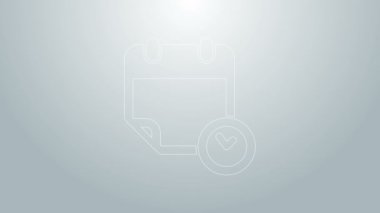 Mavi çizgi takvimi ve saat simgesi gri arkaplanda izole edildi. Program, randevu, organizatör, zaman çizelgesi, zaman yönetimi, önemli tarih. 4K Video hareketli grafik canlandırması