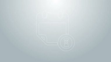 Mavi çizgi takvimi ve saat simgesi gri arkaplanda izole edildi. Program, randevu, organizatör, zaman çizelgesi, zaman yönetimi, önemli tarih. 4K Video hareketli grafik canlandırması