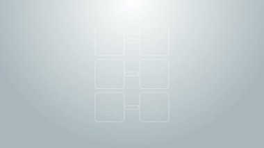 Mavi çizgi madencilik ikonu gri arka planda izole edilmiş. Kripto para birimi madenciliği, engelleme teknolojisi, bitcoin, dijital para piyasası, kripto para cüzdanı. 4K Video hareketli grafik canlandırması