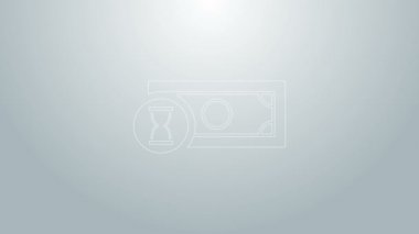 Mavi çizgi Hızlı Ödemeler simgesi gri arkaplanda izole edildi. Hızlı para transferi ödemesi. Finansal hizmetler, hızlı kredi, zaman para, nakit iade konsepti. 4K Video hareketli grafik canlandırması