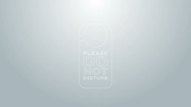 Mavi çizgi. Lütfen gri arkaplandaki ikonu rahatsız etmeyin. Otel Kapısı Askısı Etiketleri. 4K Video hareketli grafik canlandırması