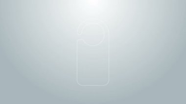 Mavi çizgi. Lütfen gri arkaplandaki ikonu rahatsız etmeyin. Otel Kapısı Askısı Etiketleri. 4K Video hareketli grafik canlandırması