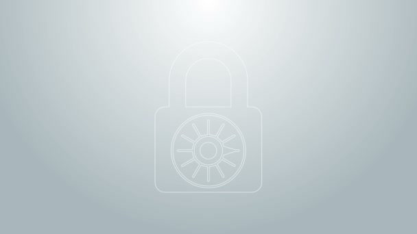 Blue line Lock icon isolated on grey background. Padlock sign. Security, safety, protection, privacy concept. 4K Video motion graphic animation — Stock Video © vectorvalera@ #436505406 Blue line Lock icon isolated on grey background. Padlock sign. Security, safety, protection, privacy concept. 4K Video motion graphic animation — Stock Video © vectorvalera@ #436505406