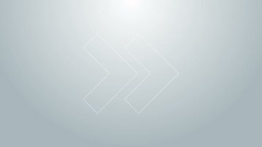 Mavi çizgi Arrow simgesi gri arkaplanda izole edildi. Yön Arrowhead sembolü. Navigasyon işaretçisi işareti. 4K Video hareketli grafik canlandırması