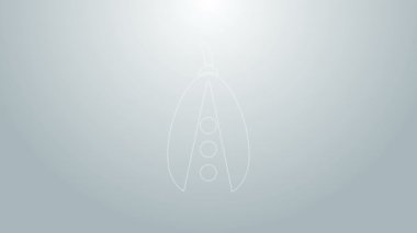 Gri arkaplanda mavi çizgili fasulye ikonu var. 4K Video hareketli grafik canlandırması