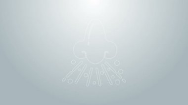 Mavi çizgi akan burun simgesi gri arka planda izole edildi. Rhinitis semptomları, tedavi. Burun ve hapşırma. Burun hastalıkları. 4K Video hareketli grafik canlandırması