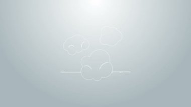 Mavi çizgi toz ikonu gri arkaplanda izole edildi. 4K Video hareketli grafik canlandırması
