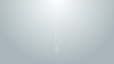 Mavi çizgi şok emici simgesi gri arkaplanda izole edildi. 4K Video hareketli grafik canlandırması