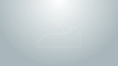 Mavi çizgili el freni ikonu gri arka planda izole edildi. Park freni kolu. 4K Video hareketli grafik canlandırması
