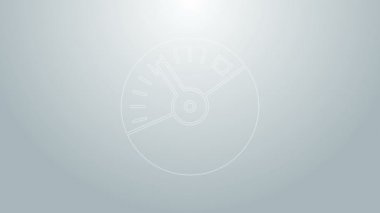 Mavi çizgi hız göstergesi simgesi gri arkaplanda izole edildi. 4K Video hareketli grafik canlandırması