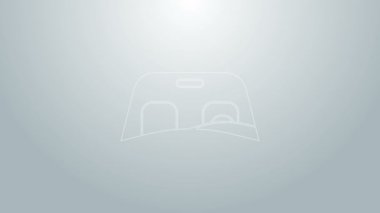 Mavi çizgili araba ön cam simgesi gri arkaplanda izole edilmiş. 4K Video hareketli grafik canlandırması