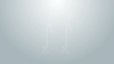 Mavi çizgi Windscreen silecek simgesi gri arkaplanda izole edildi. 4K Video hareketli grafik canlandırması