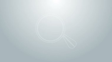Mavi çizgi araba aynası ikonu gri arkaplanda izole edildi. 4K Video hareketli grafik canlandırması