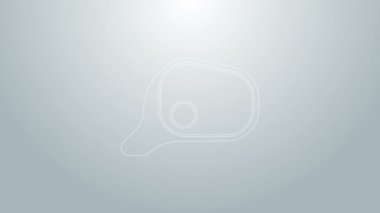 Mavi çizgi araba aynası ikonu gri arkaplanda izole edildi. 4K Video hareketli grafik canlandırması