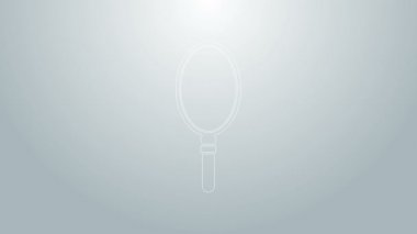 Mavi çizgi El ayna simgesi gri arkaplanda izole edildi. 4K Video hareketli grafik canlandırması