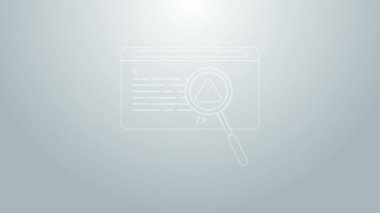Mavi çizgi sistem hata konsepti simgesi gri arkaplanda izole edildi. Kod hatası konsepti. Sistemde hata var. Böcek araması. 4K Video hareketli grafik canlandırması