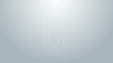 Mavi çizgi Celsius simgesi gri arkaplanda izole edildi. 4K Video hareketli grafik canlandırması