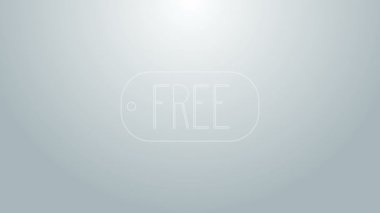 Üzerinde gri arkaplanda izole edilmiş ücretsiz simge olan mavi çizgi Price etiketi. Rozet fiyatına. Reklam etiketi indirimi. 4K Video hareketli grafik canlandırması