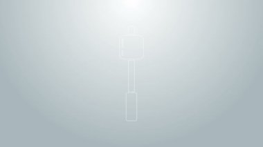 Çubuk simgesinde mavi çizgi şekerlemesi gri arkaplanda izole edilmiş. 4K Video hareketli grafik canlandırması