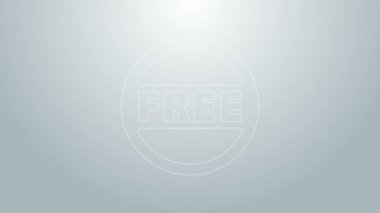 Üzerinde gri arkaplanda izole edilmiş ücretsiz simge olan mavi çizgi Price etiketi. Rozet fiyatına. Reklam etiketi indirimi. 4K Video hareketli grafik canlandırması